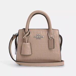 Coach Tan Mini Croc-Embossed Bag